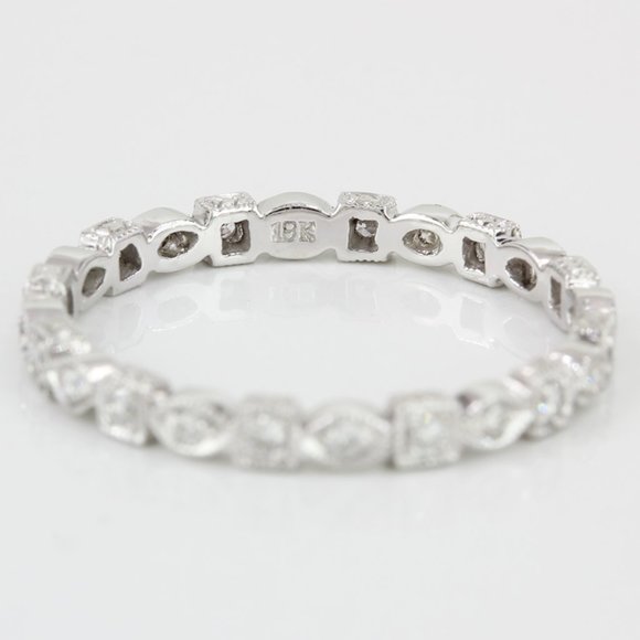 18k White Gold Diamond Stackable / Anniversary Eternity Ring Band by Jolie - Picture 4 of 6